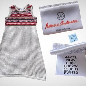 Hanna Andersson Striped Sleeveless Knit Sweater Dress Kids Sz 140/10
